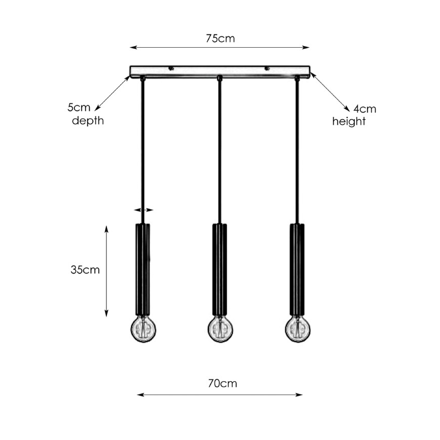 Markslöjd 108261 - Lampadario su filo SENCILLO 3xE27/40W/230V oro