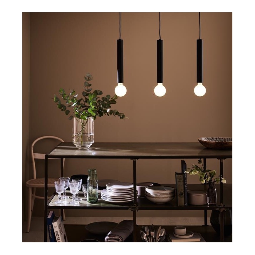 Markslöjd 108262 - Lampadario su filo SENCILLO 3xE27/40W/230V nero