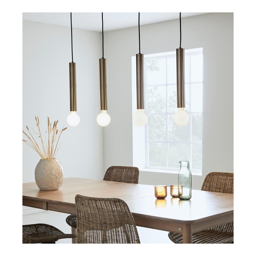 Markslöjd 108263 - Lampadario su corda SENCILLO 4xE27/40W/230V oro