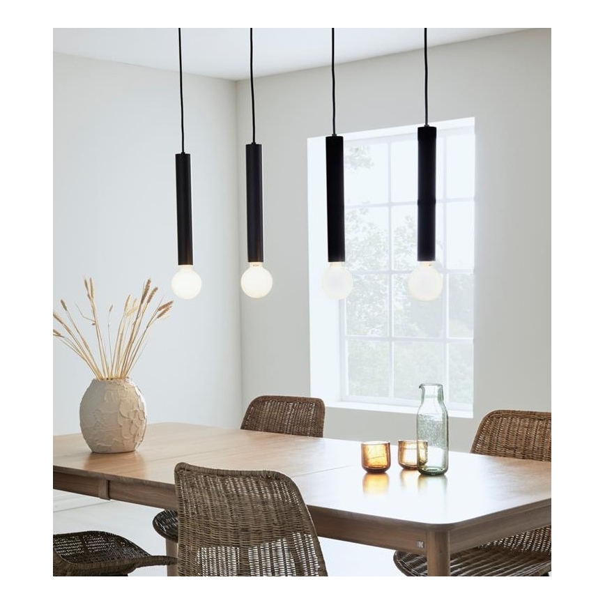 Markslöjd 108264 - Lampadario su filo SENCILLO 4xE27/40W/230V nero