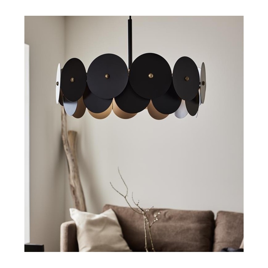 Markslöjd 108265 - Lampadario su corda VEGAS 3xE27/40W/230V nero