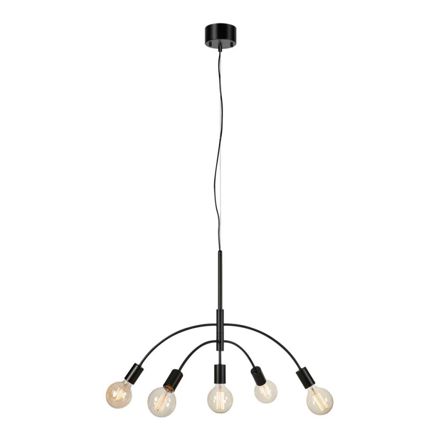 Markslöjd 108286 - Lampadario su filo CYGNUS 5xE27/40W/230V nero