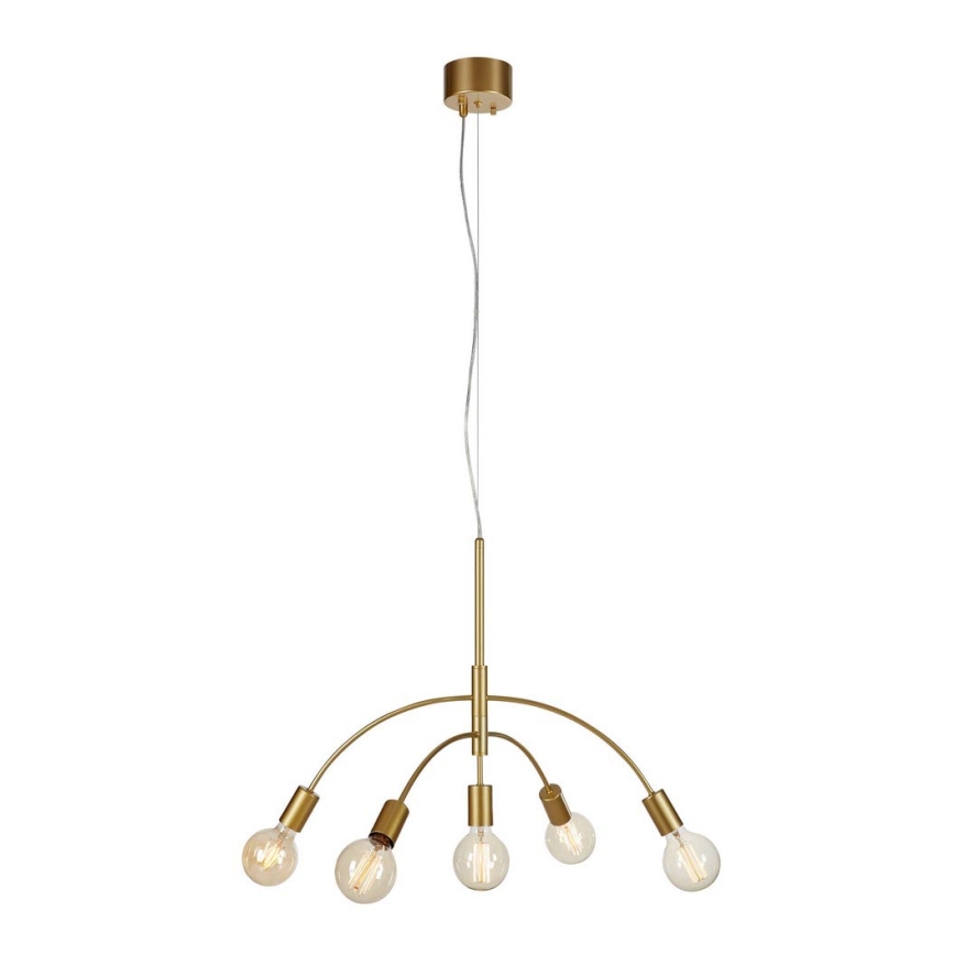 Markslöjd 108287 - Lampadario su filo CYGNUS 5xE27/40W/230V oro