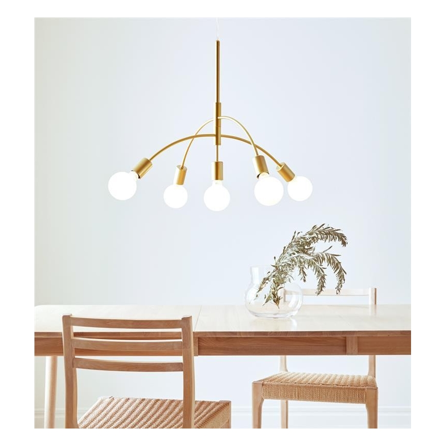 Markslöjd 108287 - Lampadario su filo CYGNUS 5xE27/40W/230V oro