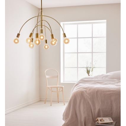 Markslöjd 108289 - Lampadario su filo LAVELLO 9xE27/40W/230V oro