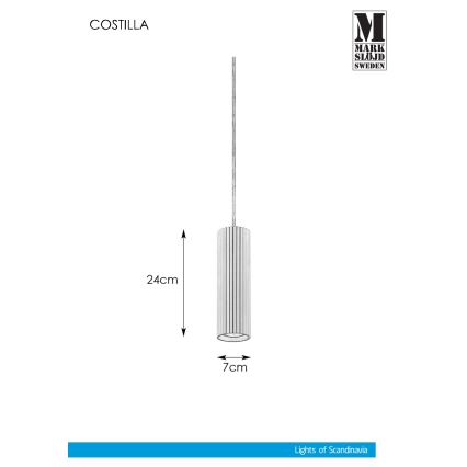 Markslöjd 108472 - Lampadario a sospensione con filo COSTILLA 1xGU10/7W/230V antracite