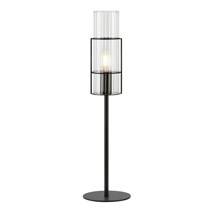 Markslöjd 108555 - Lampada da tavolo TUBO 1xE14/40W/230V 50 cm nero/clear