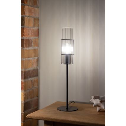 Markslöjd 108555 - Lampada da tavolo TUBO 1xE14/40W/230V 50 cm nero/clear