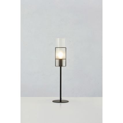 Markslöjd 108555 - Lampada da tavolo TUBO 1xE14/40W/230V 50 cm nero/clear