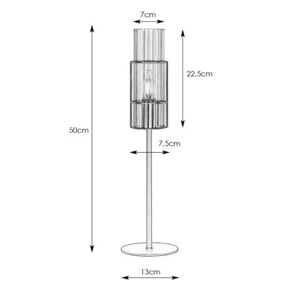 Markslöjd 108555 - Lampada da tavolo TUBO 1xE14/40W/230V 50 cm nero/clear