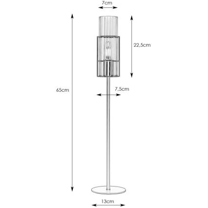 Markslöjd 108556 - Lampada da tavolo TUBO 1xE14/40W/230V 65 cm nero/clear