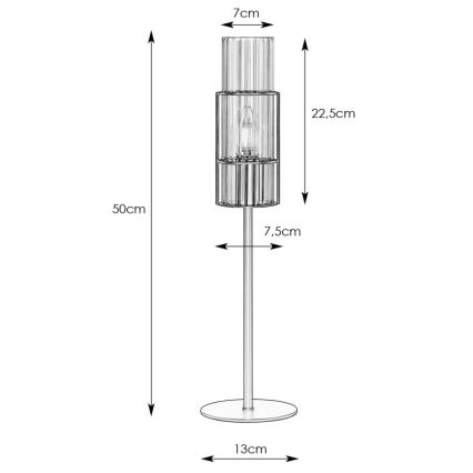 Markslöjd 108557 - Lampada da tavolo TUBO 1xE14/40W/230V 50 cm cromo lucido/clear