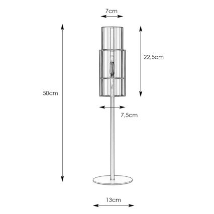 Markslöjd 108559 - Lampada da tavolo TUBO 1xE14/40W/230V 50 cm nero