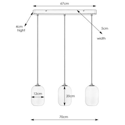 Markslöjd 108563 - Lampadario a sospensione con filo CAVA 3xE14/40W/230V