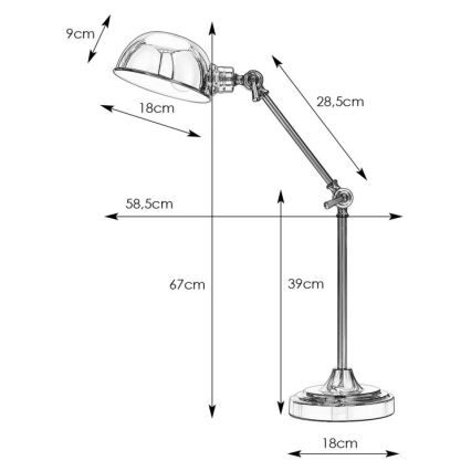 Markslöjd 108583 - Lampada da tavolo PORTLAND 1xE27/40W/230V cromo lucido