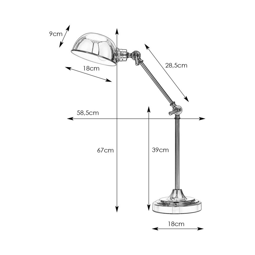 Markslöjd 108583 - Lampada da tavolo PORTLAND 1xE27/40W/230V cromo lucido