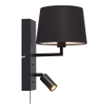 Markslöjd 108595 - Applique LED da parete con porta USB COMO 1xE14/40W/230V + LED integrato da 3W, nero