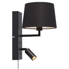 Markslöjd 108595 - Lampada da parete a LED con USB COMO 1xE14/40W/230V + LED/3W nero