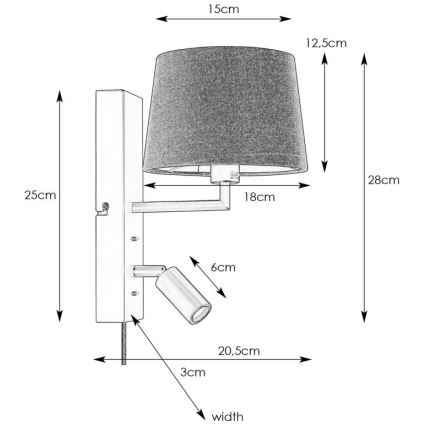 Markslöjd 108595 - Lampada da parete a LED con USB COMO 1xE14/40W/230V + LED/3W nero