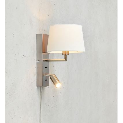 Markslöjd 108596 - LED Lampada da parete con USB COMO 1xE14/40W/230V + LED/3W bianco/cromo opaco