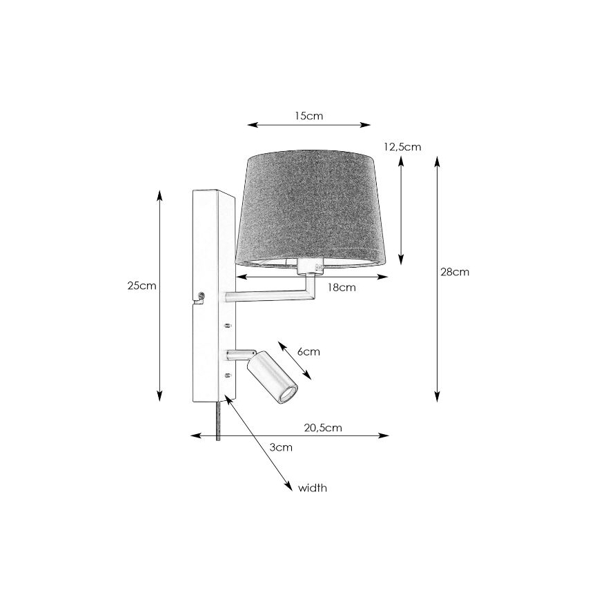 Markslöjd 108596 - LED Lampada da parete con USB COMO 1xE14/40W/230V + LED/3W bianco/cromo opaco