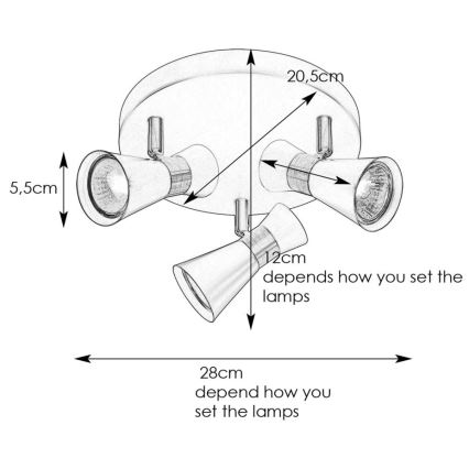 Markslöjd 108628 - Faretto FOLIE 3xGU10/7W/230V bianco/cromo opaco