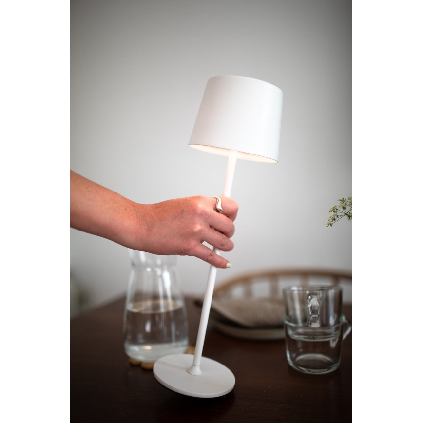 Markslöjd 108654 - Lampada ricaricabile dimmerabile a LED FIORE LED/2W/5V IP44 38 cm bianca