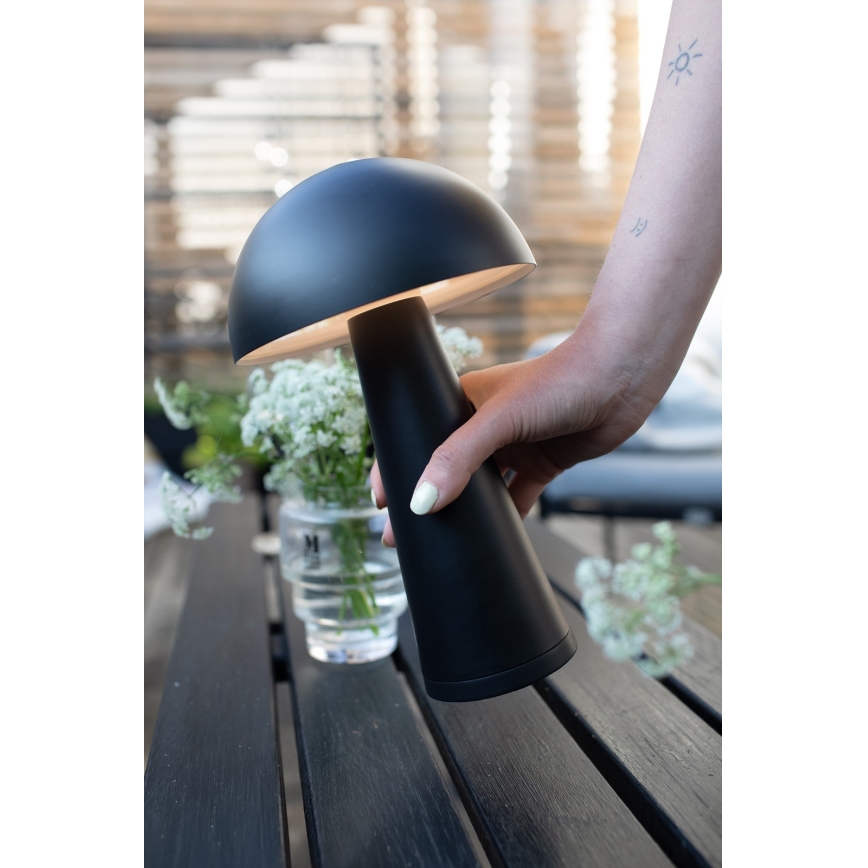 Markslöjd 108655 - Lampada da tavolo ricaricabile dimmerabile a LED FUNGI LED/1,5W/5V 2000 mAh IP44 nera