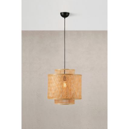 Markslöjd 108675 - Lampadario a sospensione con filo STRATI 1xE27/40W/230V beige/bambù