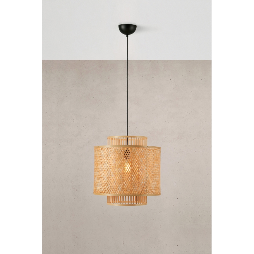 Markslöjd 108675 - Lampadario a sospensione con filo STRATI 1xE27/40W/230V beige/bambù