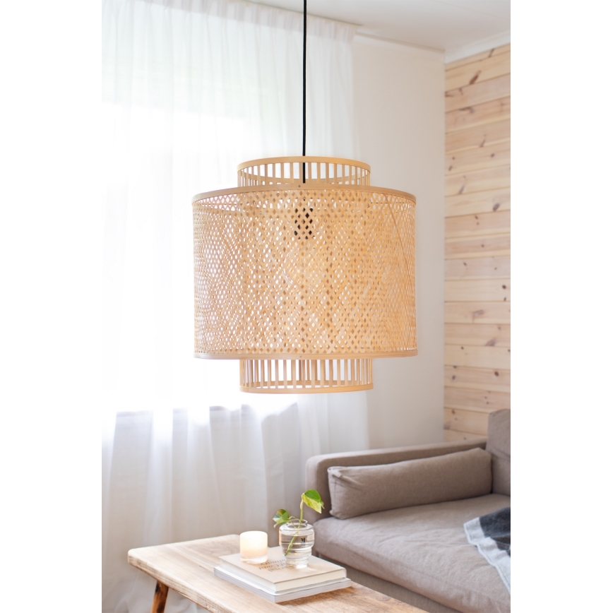 Markslöjd 108675 - Lampadario a sospensione con filo STRATI 1xE27/40W/230V beige/bambù