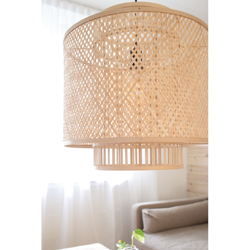 Markslöjd 108675 - Lampadario a sospensione con filo STRATI 1xE27/40W/230V beige/bambù