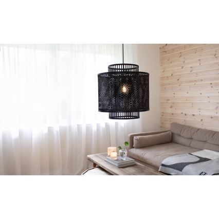 Markslöjd 108676 - Lampadario a sospensione con filo STRATI 1xE27/40W/230V nero/bambù