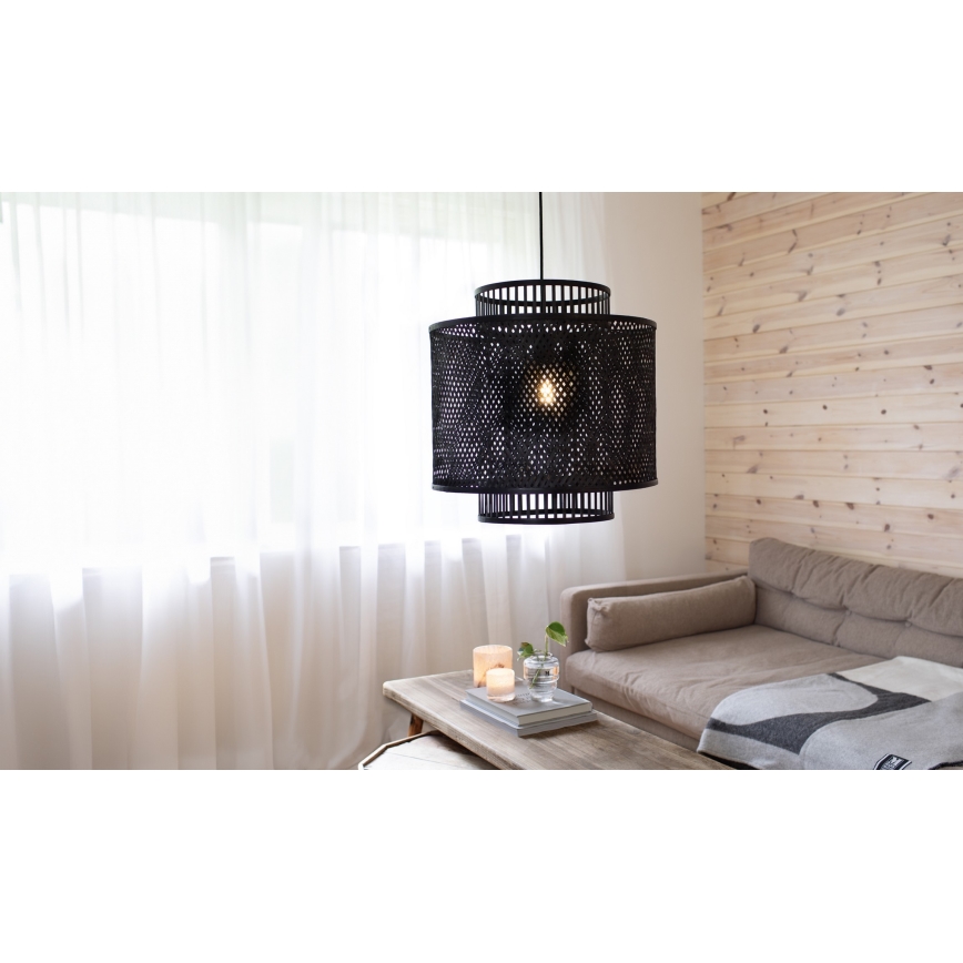 Markslöjd 108676 - Lampadario a sospensione con filo STRATI 1xE27/40W/230V nero/bambù