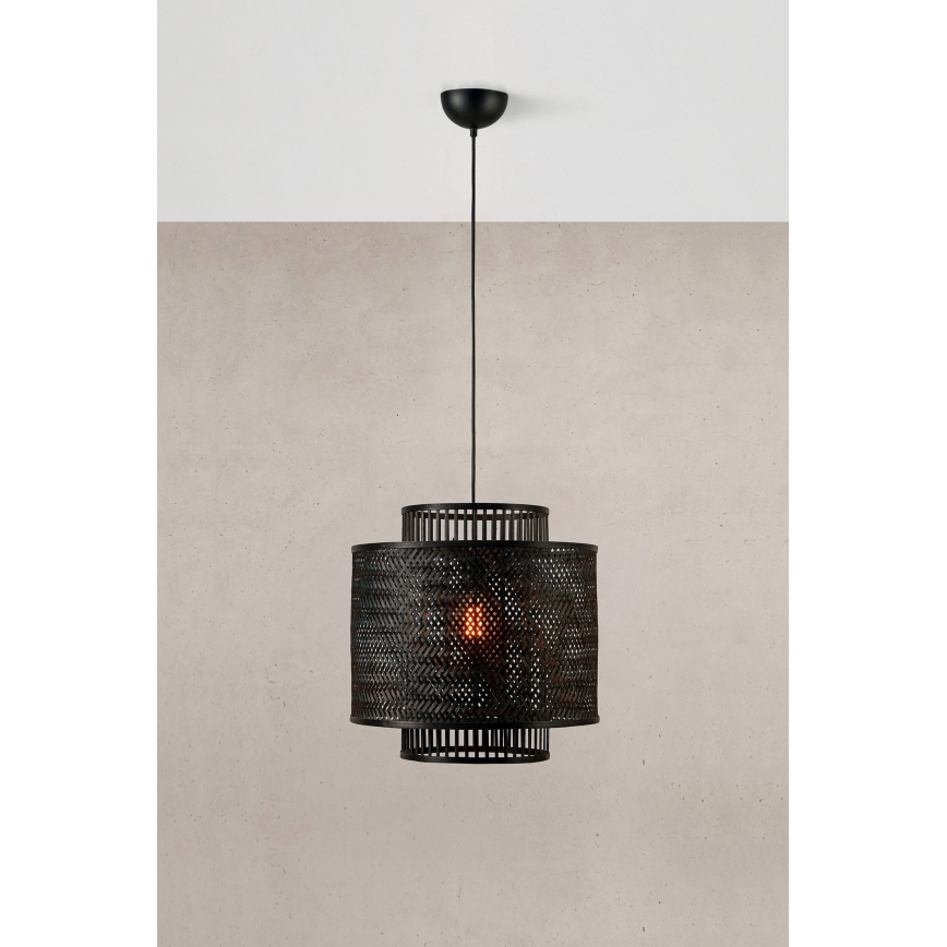 Markslöjd 108676 - Lampadario a sospensione con filo STRATI 1xE27/40W/230V nero/bambù