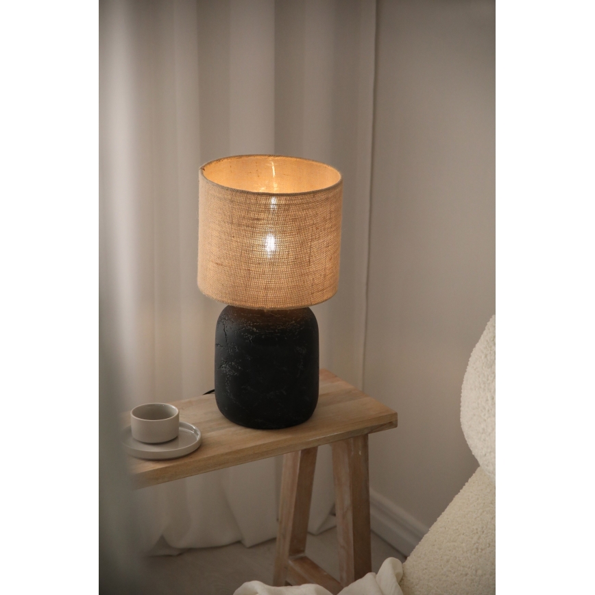 Markslöjd 108684 - Lampada da tavolo MONTAGNA 1xE14/40W/230V 45 cm beige/nero