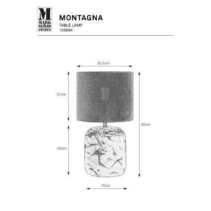 Markslöjd 108684 - Lampada da tavolo MONTAGNA 1xE14/40W/230V 45 cm beige/nero