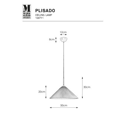 Markslöjd 108711 - Lampadario a sospensione con filo PLISADO 1xE27/40W/230V diametro 50 cm bianco