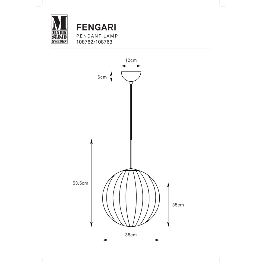 Markslöjd 108762 - Lampadario a sospensione con filo FENGARI 1xE14/40W/230V nero