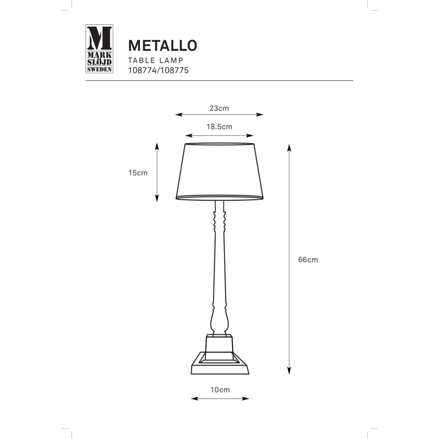 Markslöjd 108774 - Lampada da tavolo METALLO 1xE27/40W/230V oro