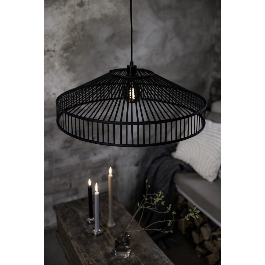 Markslöjd 108782 - Lampadario a sospensione con filo TAPA 1xE27/40W/230V nero/bambù