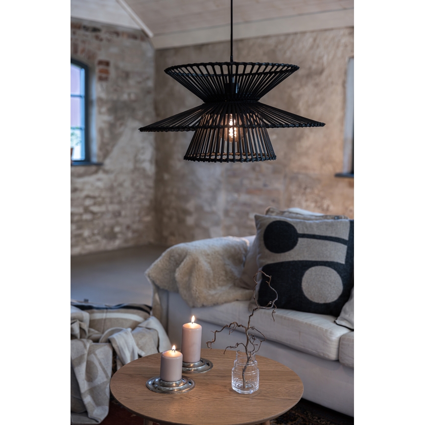 Markslöjd 108784 - Lampadario a sospensione con filo DUPLICI 1xE27/40W/230V nero/bambù