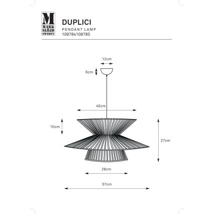 Markslöjd 108784 - Lampadario a sospensione con filo DUPLICI 1xE27/40W/230V nero/bambù