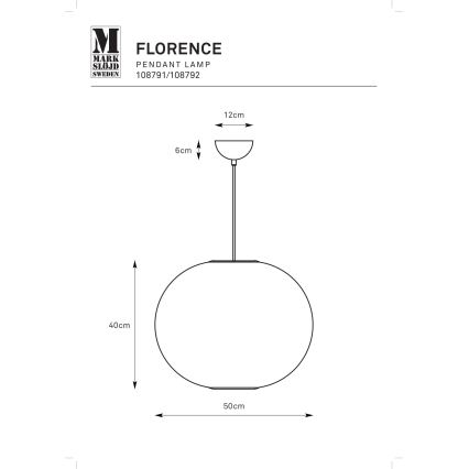 Markslöjd 108791 - Lampadario a sospensione con filo FORENCE 1xE27/40W/230V diametro 50 cm nero