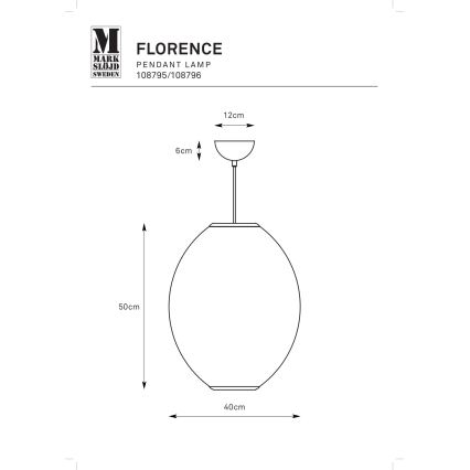 Markslöjd 108796 - Lampadario a sospensione con filo FLORENCE 1xE27/40W/230V bianco