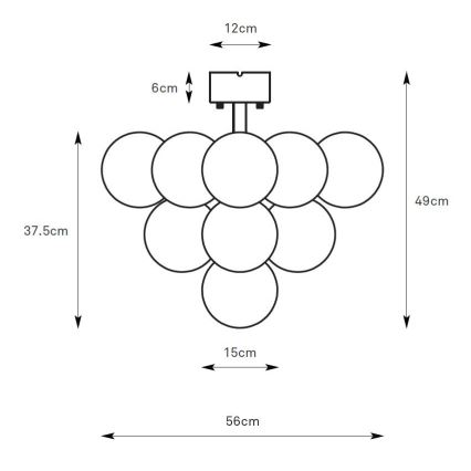 Markslöjd 108845 - Lampadario a plafone MERLOT 13xG9/18W/230V Ø 56 cm nero/fumé
