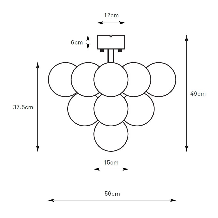Markslöjd 108845 - Lampadario a plafone MERLOT 13xG9/18W/230V Ø 56 cm nero/fumé
