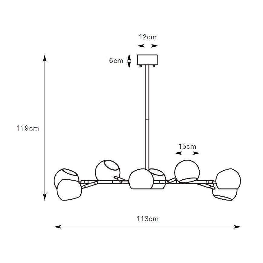 Markslöjd 108852 - Lampadario a sospensione con supporto rigido EDGAR 8xE14/40W/230V nero