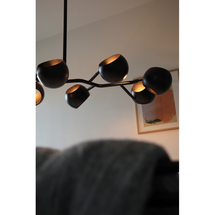 Markslöjd 108852 - Lampadario a sospensione con supporto rigido EDGAR 8xE14/40W/230V nero