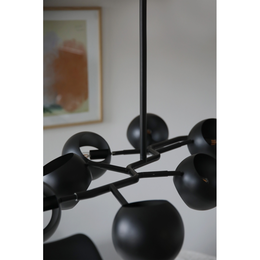 Markslöjd 108852 - Lampadario a sospensione con supporto rigido EDGAR 8xE14/40W/230V nero